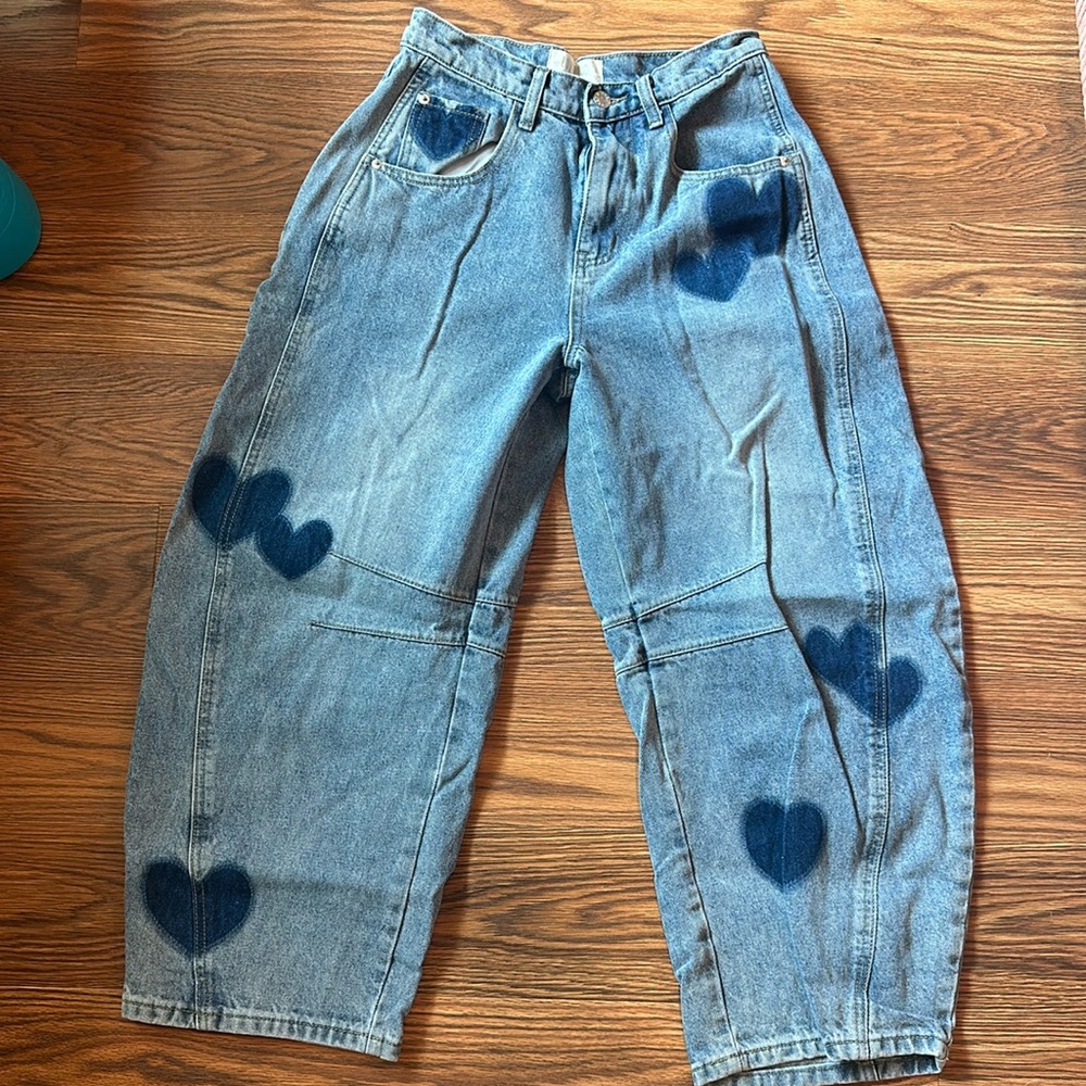 Heart barrel jeans